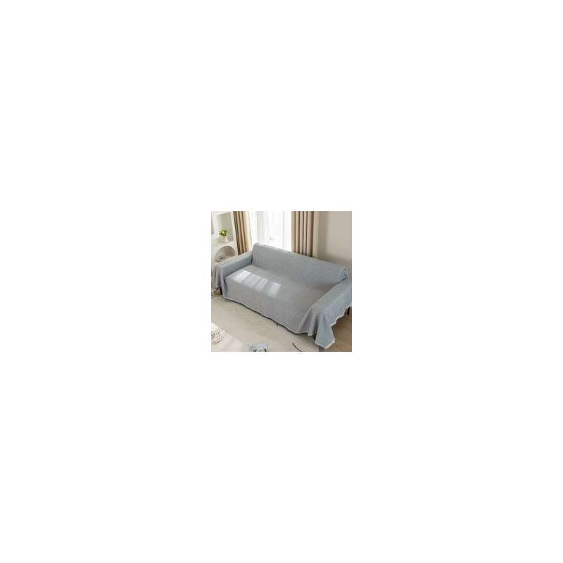 Plaid gaufré pour canapés, grand plaid tissé 2 ou 3 places avec pompons, grand plaid réversible pour canapés, causeuse, lit double et fauteuil 180 x