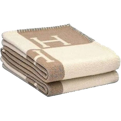 BASETBL Plaid H Couverture Cachemire Mélangé Crochet Portable 140x170cm