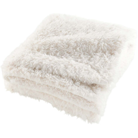 Plaid Hiver Chaud XXL (220 x 240 cm) Mouton, Imitation Fourrure - 220x240cm - Blanc