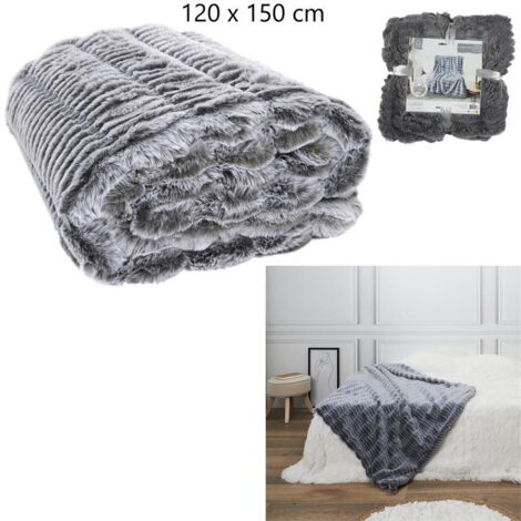 Plaid Imit Fourrure Opulence Gris 120x150cm