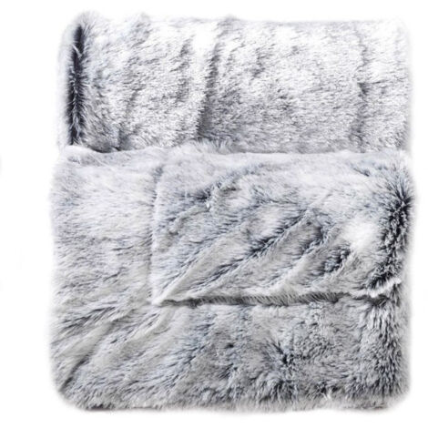 Plaid Imitation Fourrure "Antartic" 125x150cm Gris