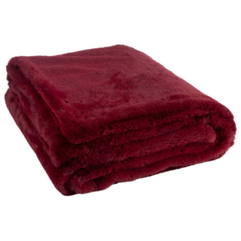 Plaid Imitation Fourrure "Cutie" 130x180cm Bordeaux