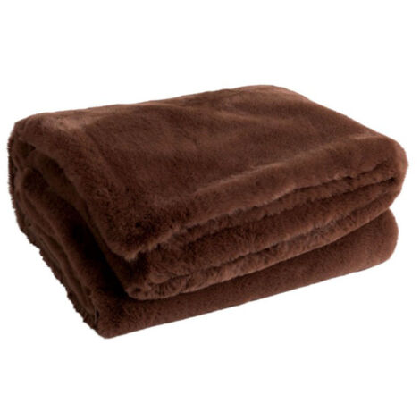 Plaid Imitation Fourrure "Cutie" 130x180cm Marron