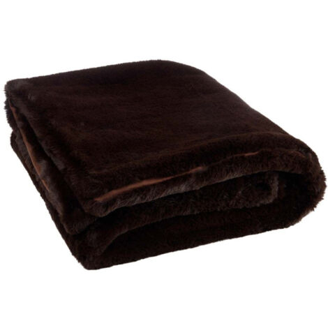Plaid Imitation Fourrure "Cutie" 130x180cm Marron Foncé