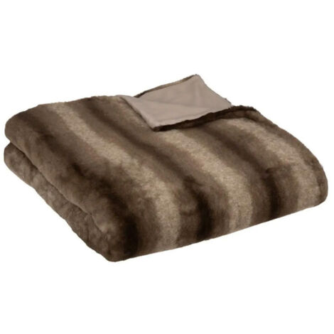 Plaid Imitation Fourrure "Grizzli" 180x230cm Marron