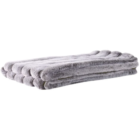 Plaid Imitation Fourrure "Lounge" 120x150cm Gris