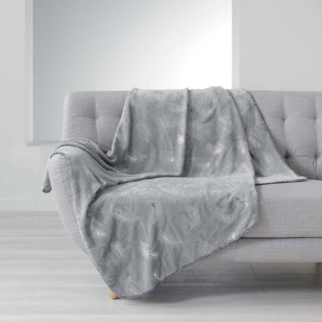 Plaid Imprimé Métallisé "Sensalia" 125x150cm Gris
