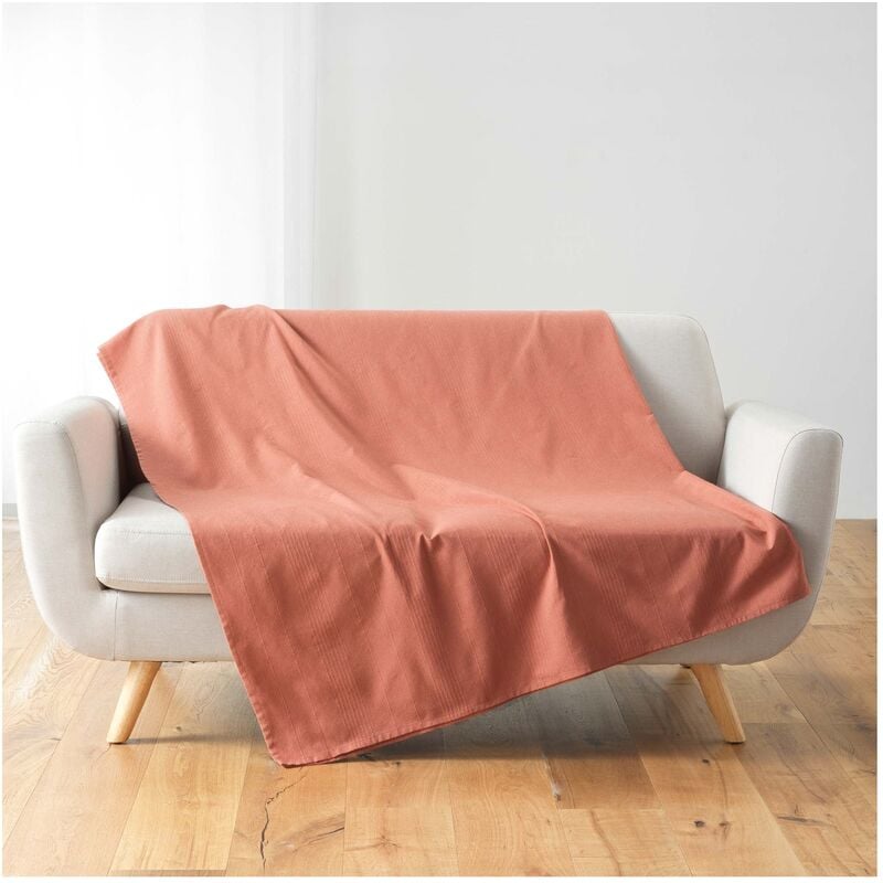 1001kdo - plaid jete de lit fauteuil 220 x 240 cm lucilia rose