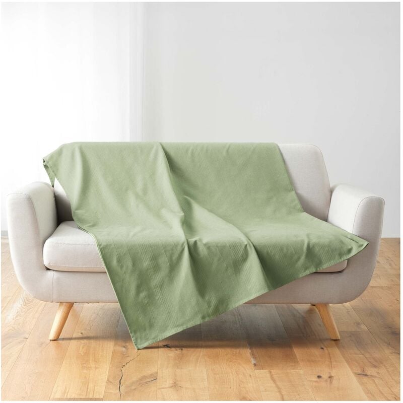 1001kdo - plaid jete de lit fauteuil 220 x 240 cm lucilia sauge