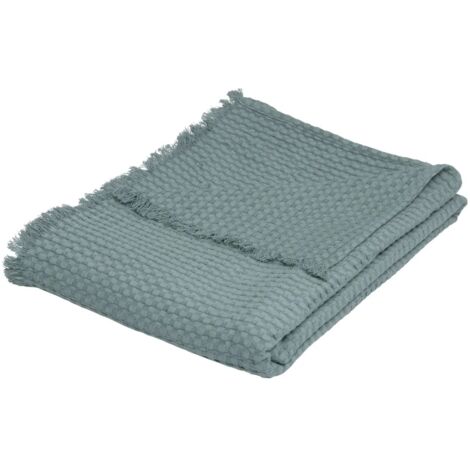 Plaid jete de lit widdy bleu celadon 130 x 180 cm