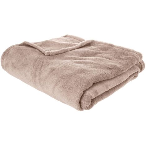Plaid Kiesa aus Mikrofaser 125x150cm - Beige