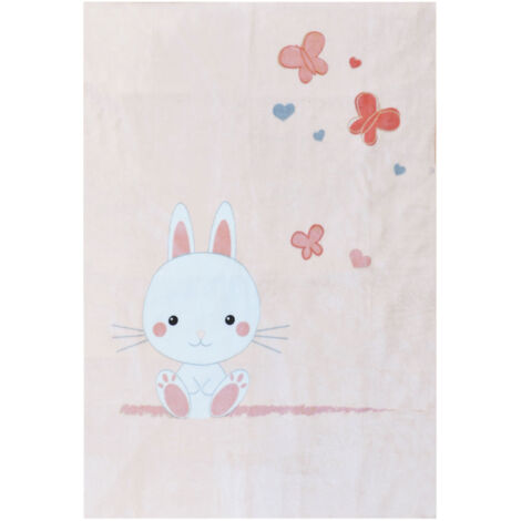 Plaid lapinou Imitation Fourrure Rose Clair 100x140 cm