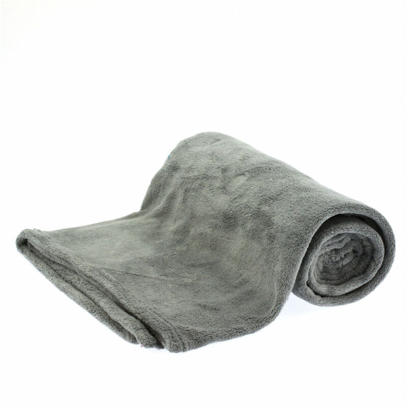 plaid microfibre gris 125x150