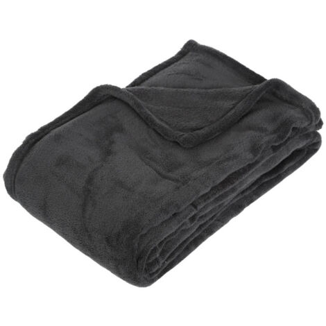 Plaid "Microfibre" 130x180cm Gris Foncé