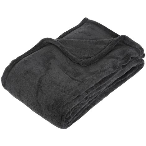 Plaid Microfibre Gris foncé 130x180 cm - Atmosphera