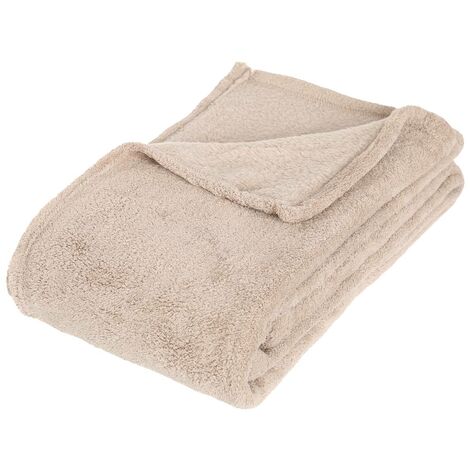 Plaid microfibre lin 130x180 - Atmosphera createur d'interieur - Beige