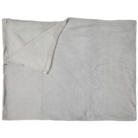 Plaid Microfibre "Roméo" 120x150cm Gris Clair