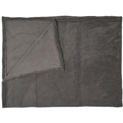Plaid Microfibre "Roméo" 120x150cm Gris Foncé