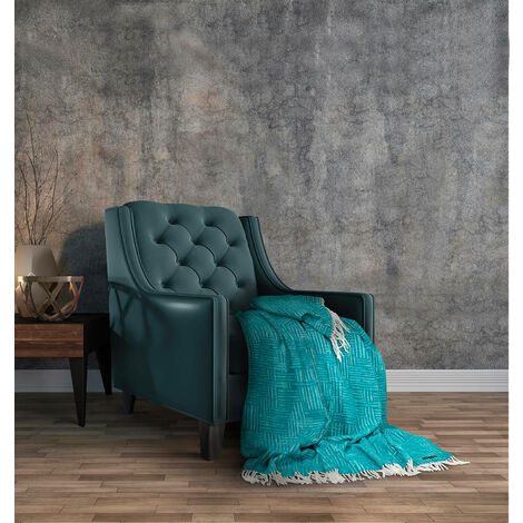 Plaid Misto Cotone 130x170 cm Effetto Cashmere 230 gr/mq Cober Orient Ottanio