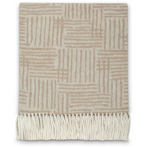 Plaid Misto Cotone 130x170 cm Effetto Cashmere 230 gr/mq Cober Orient Vaniglia