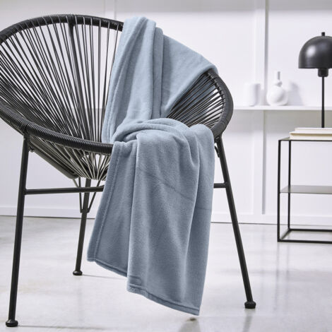Plaid moelleux "Essential" - Gris acier - l 125 x L 150 cm - Livraison gratuite