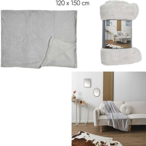 Plaid Molleton Gris Clair 120x150cm