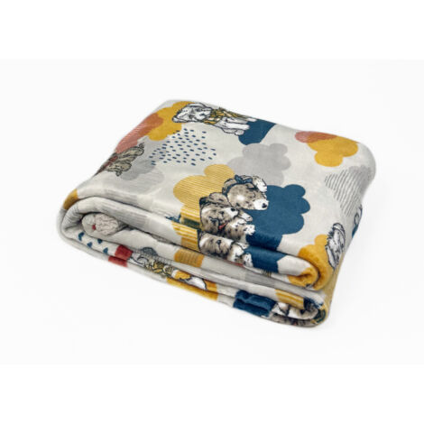 Plaid Morbido Stampato Coperta Calda Inverno Sherpa Disegno Cani Smemorati, misura130x160coloreCani