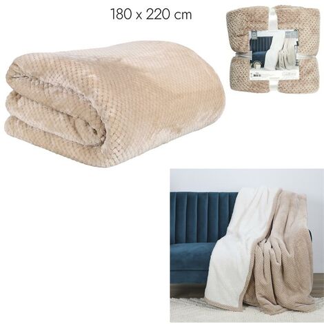 Plaid Nid Abeille Beige Sherpa Xxl 180x220cm - BEIGE