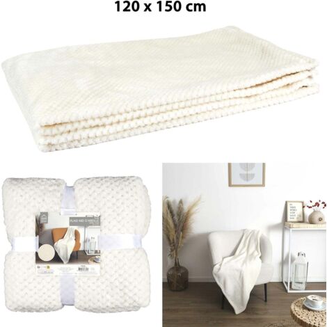 Plaid Nid Abeille Creme Sherpa 120x150cm