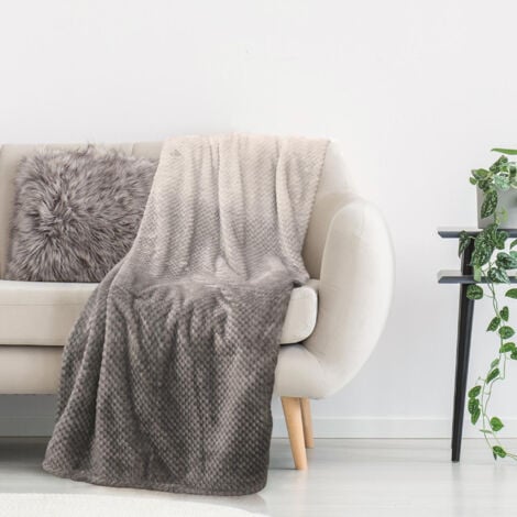 Plaid nid d'abeille 150x200 cm TIE AND DYE Gris - Gris