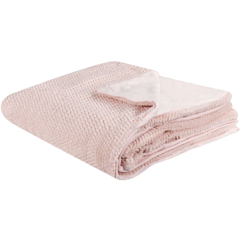 Plaid Rose 200 x 220 cm Couvre-Lit Très Doux Haute Qualité pour Chambre Cosy Bjas