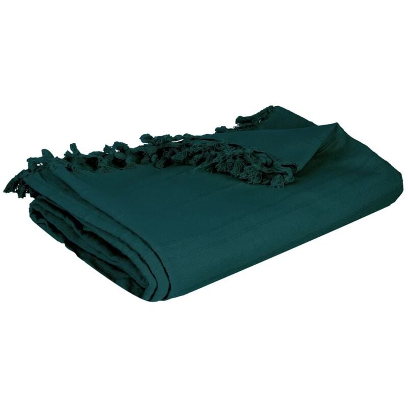 Plaid ou jete de canape coton 230 x 250 cm raye Canard