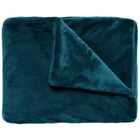 Plaid paon toucher velours  130 x 170 cm