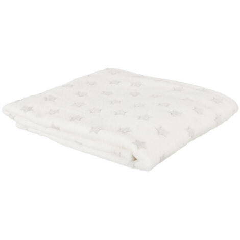 Plaid Phosphorescent Enfant "Étoiles" 120x150cm Blanc