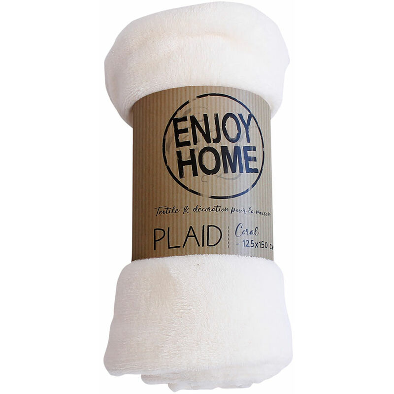 enjoy home - plaid polaire 125 x 150 cm trendy ecru