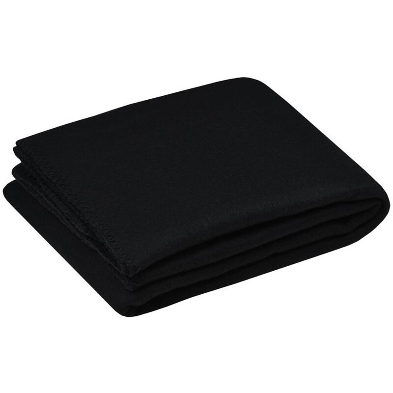 Plaid Polaire Carlton Uni 125 x 150 cm noir Plaid Polaire Carlton Uni 125 x 150 cm noir