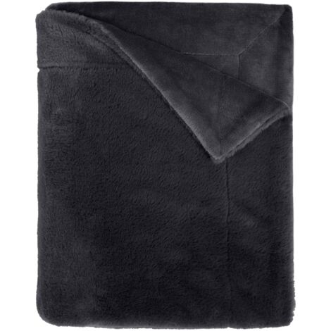 Plaid polaire chaud anthracite 130x170 cm