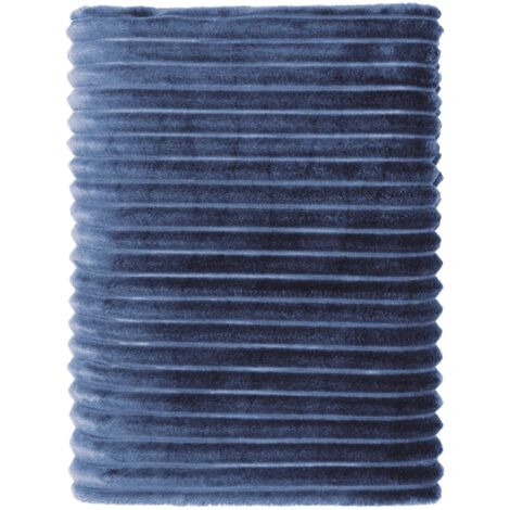 Plaid polaire cocooning 150x200 bleu foncé