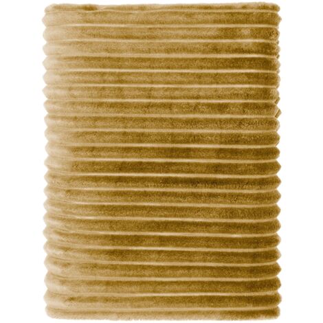 Plaid polaire cocooning 150x200 golden kaki