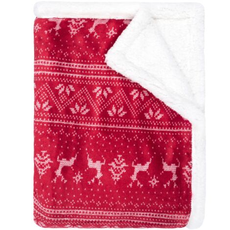 Plaid polaire cocooning rouge 130x170 Cerf