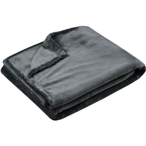 Plaid polaire doudou anthracite 130 × 160 cm