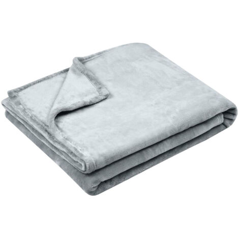 Plaid polaire doudou gris perle 130 × 160 cm