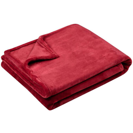 Plaid polaire doudou rouge 130 × 160 cm