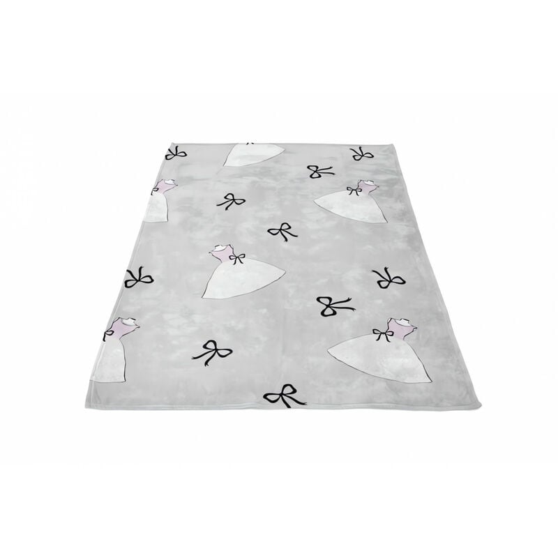 Plaid polaire microfibre imprimé 110x170 cm anais gris, par Soleil d'ocre