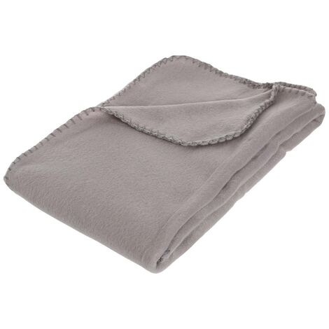 Plaid polaire gris souris 125x150cm - Atmosphera créateur d'intérieur