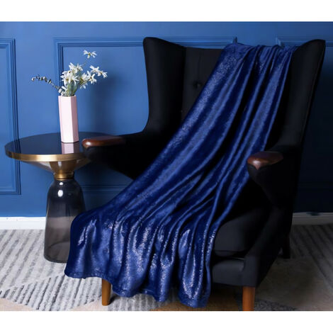 Plaid polaire microfibre 125X150 cm BELLA bleu