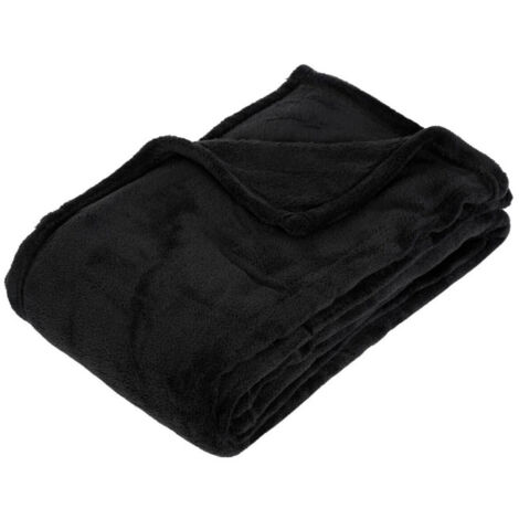 Plaid Polaire Microfibre 125x150cm Noir