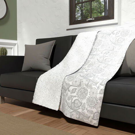 Plaid polaire microfibre doublé sherpa 120X160 cm BLACK DRESS, par Soleil d'ocre