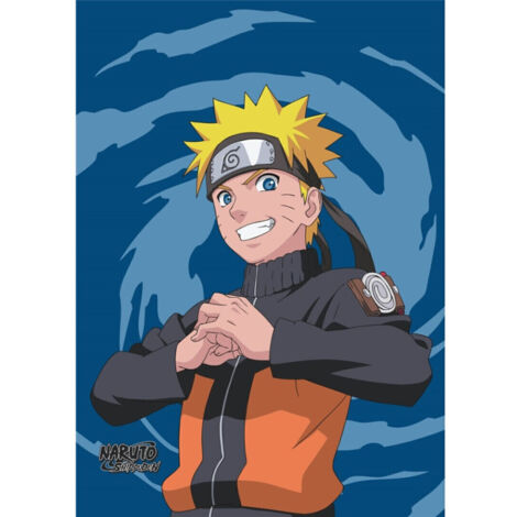 Plaid Polaire - Naruto qui s'échauffe les mains- Bleu - 100 x 140 cm