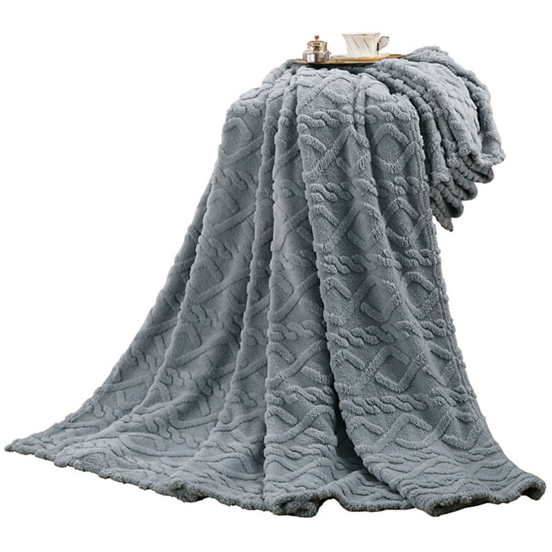 Plaid polaire pour canapé - Léger, moelleux et doux, idéal pour le canapé en toutes saisons, 70 x 100 cm, bleu
